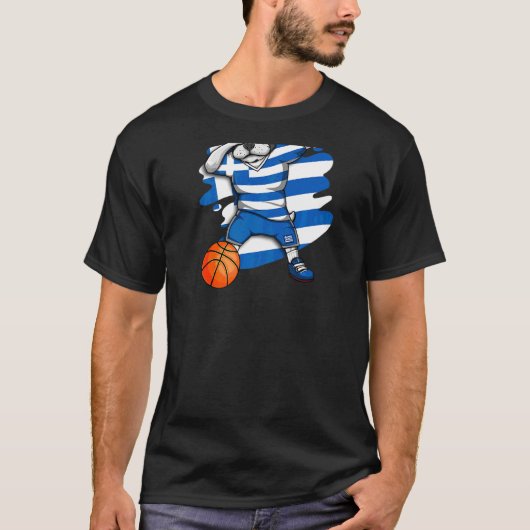 T-shirt Dabbing French Buldog Greece Basketball Fan Jerse (Devant)