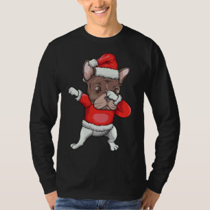 T-shirt Dabbing French Buldog Père Noël Noël
