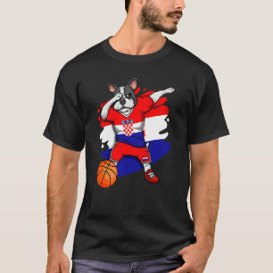 T-shirt Dabbing French Bulldog Croatie Fan Jers de basket-