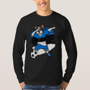 T-shirt Dabbing French Bulldog Estonie Fans de football Je
