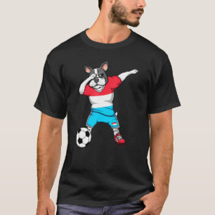 T-shirt Dabbing French Bulldog Luxembourg Soccer Fan Jerse