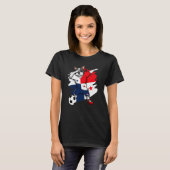 T-shirt Dabbing French Bulldog Panama Soccer Fans Jersey F (Devant entier)
