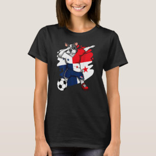 T-shirt Dabbing French Bulldog Panama Soccer Fans Jersey F