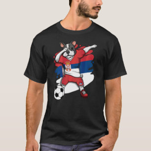 T-shirt Dabbing French Bulldog Serbie Fans de football Jer