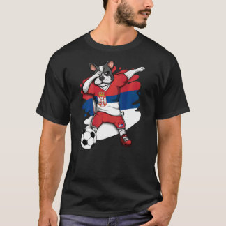 T-shirt Dabbing French Bulldog Serbie Fans de football Jer