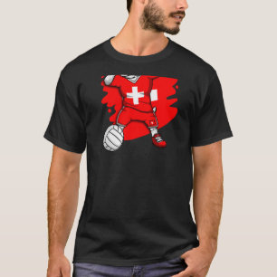 T-shirt Dabbing French Bulldog Suisse Volleyball Fan