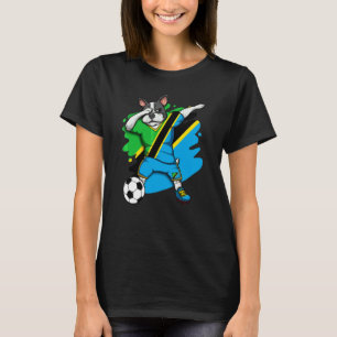 T-shirt Dabbing French Bulldog Tanzania Soccer Fans Jersey