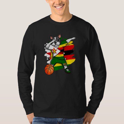 T-shirt Dabbing French Bulldog Zimbabwe Fan Jer (Devant)