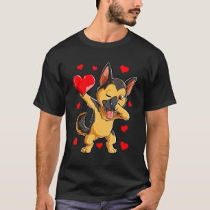 T-shirt Dabbing German Shepherd Coeur Valentines Jour Garç