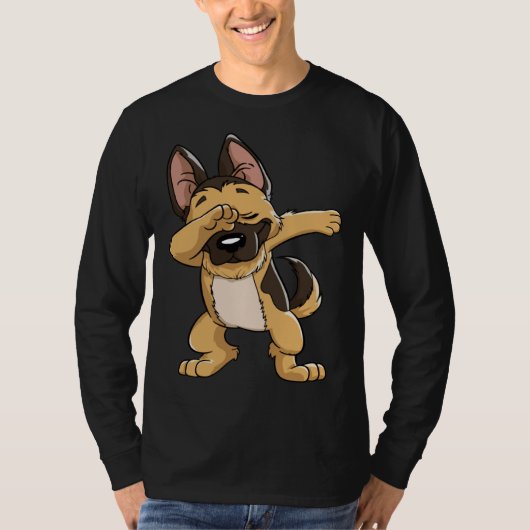 T-shirt Dabbing German Shepherd Dog Boys Kids Dab Dance (Devant)