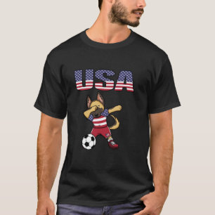 T-shirt Dabbing German Shepherd Fier America Soccer Fans