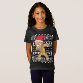 T-Shirt Dabbing Gingerbread Man laide de Noël (Devant entier)