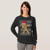 T-shirt Dabbing Gingerbread Man laide de Noël (Devant entier)