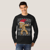 T-shirt Dabbing Gingerbread Man laide de Noël (Devant entier)