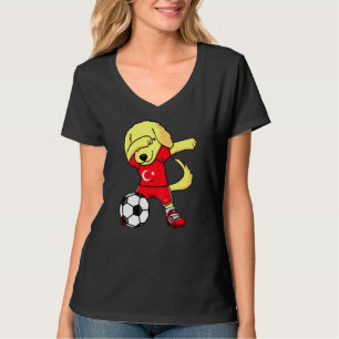 T-shirt Dabbing Golden Retriever Turquie Fans de football