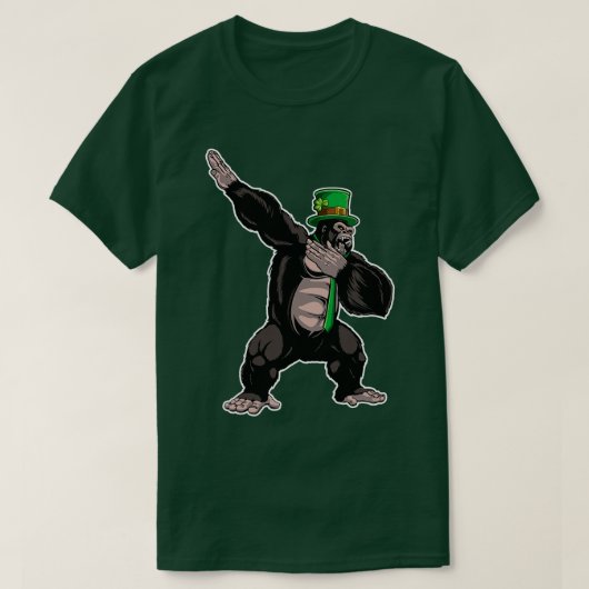 T-shirt Dabbing Gorilla Leprechaun Jour de la Saint Patric (Design devant)