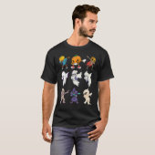 T-shirt Dabbing Halloween Boys Skeleton Zombie Scary Pumpk (Devant entier)