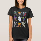 T-shirt Dabbing Halloween Boys Skeleton Zombie Y Pumpkin M (Devant)