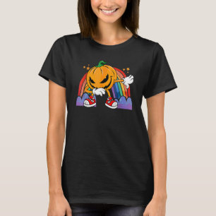 T-shirt Dabbing Halloween Citrouille Arc-en-ciel Garçons E