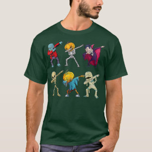 T-shirt Dabbing Halloween Garçons Enfants Squelette Zombie