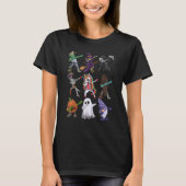 T-shirt Dabbing Halloween garçons Skeleton Zombie effrayan (Devant)