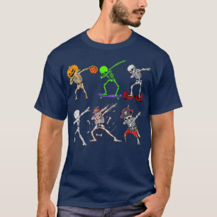 T-shirt Dabbing Halloween garçons Skeleton Zombie effrayan