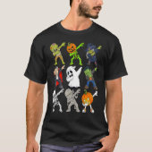 T-shirt Dabbing Halloween Skeleton Zombie Scary Pumpkin Va (Devant)