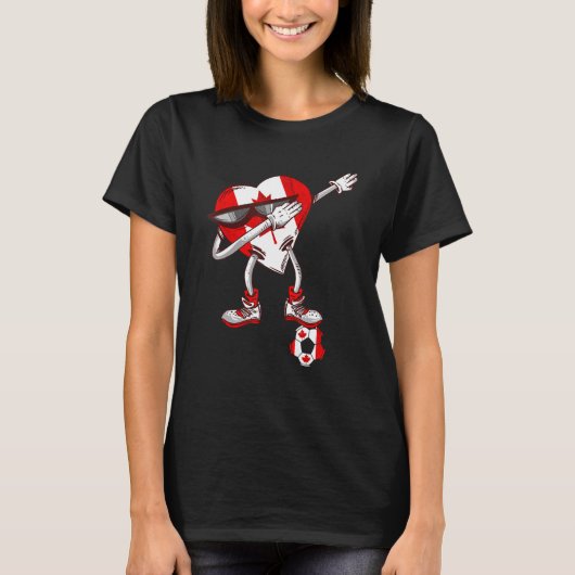 T-shirt Dabbing Heart Canadian Roots Canada Société canadi (Devant)