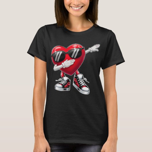 T-shirt Dabbing Heart Cool Love Valentine (Devant)