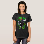 T-shirt Dabbing Hockey Puck Leprechaun St Patrick's Day Me (Devant entier)