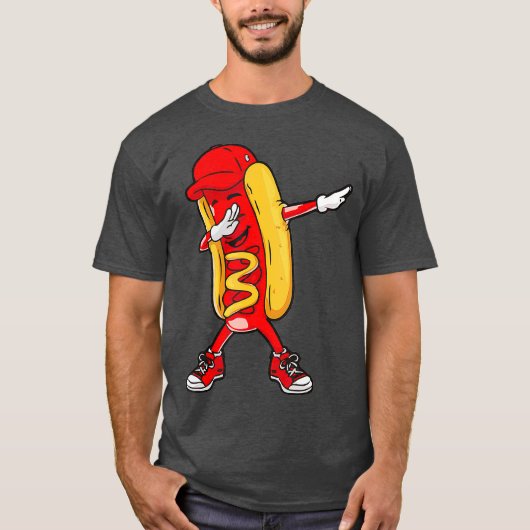 T-shirt Dabbing Hot Dog Doing Hip hop Dab Dance drôle (Devant)