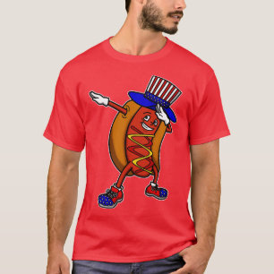 T-shirt Dabbing Hot Dog Fête de l'indépendance