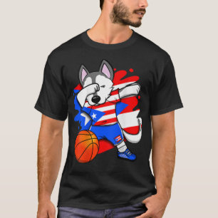 T-shirt Dabbing Husky Porto Rico Fans de basket Jersey S