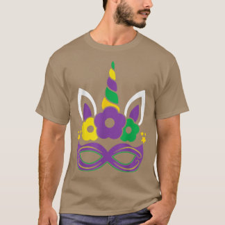 T-shirt Dabbing Jester Unicorn Mardi Gras, Filles Enfants