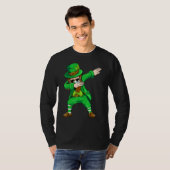 T-shirt Dabbing Leprechaun Visage Masque St Patrick's Day (Devant entier)