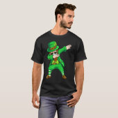 T-shirt Dabbing Leprechaun Visage Masque St Patrick's Day (Devant entier)