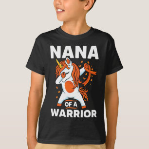 T-shirt Dabbing licorne Orange ruban support Leukemia Awa