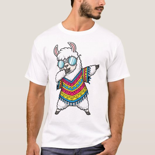 T-shirt Dabbing Llama Funny Cute Dab Dance (Devant)