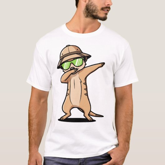 T-shirt Dabbing Meerkat Funny Cute Dab Dance (Devant)