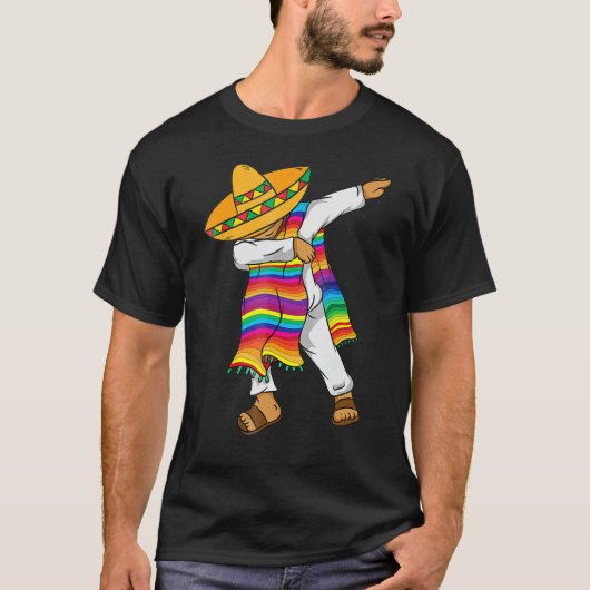 T-shirt Dabbing Mexicain Poncho Cinco De Mayo Serape Mexic (Devant)