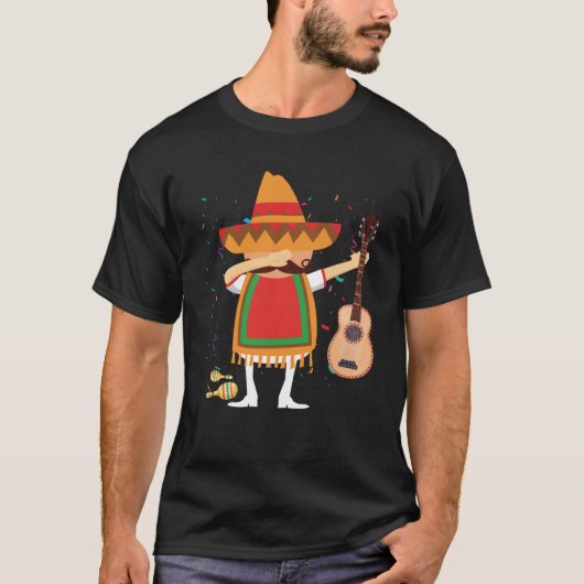 T-shirt Dabbing Mexicaine Mariachi Poncho Cinco de Mayo Da (Devant)