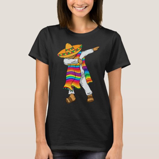 T-shirt Dabbing Mexicaine Poncho Cinco De Mayo Costume Tee (Devant)