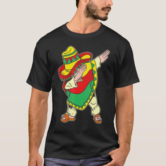 T-shirt Dabbing Mexican Poncho Cinco De Mayo (Devant)