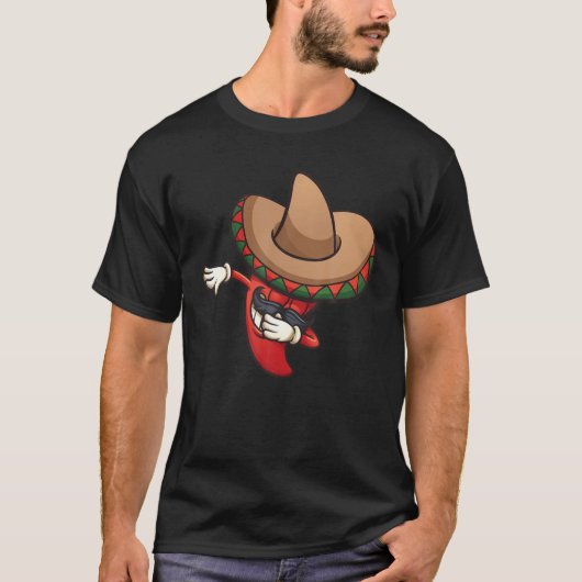 T-shirt Dabbing Mexican Poncho Cinco De Mayo Funny Fiesta (Devant)