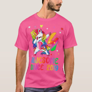 T-shirt Dabbing mignon Unicorne 4 Année D'Être génial 4ème