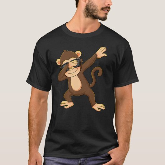 T-shirt Dabbing Monkey For Kids Boys Girl Monkey Lover Chr (Devant)
