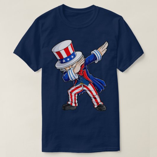 T-shirt Dabbing Oncle Sam 4 juillet Enfants garçons Cadeau (Design devant)
