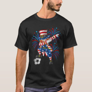 T-shirt Dabbing Oncle Sam 4 juillet Football drapeau améri