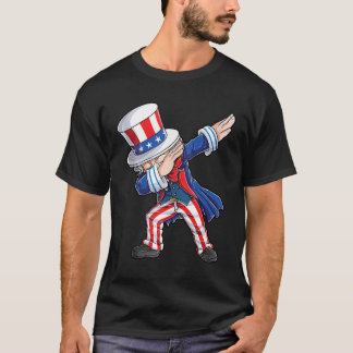 T-shirt Dabbing Oncle Sam 4 juillet Garçons Filles Hommes 