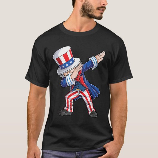 T-shirt Dabbing Oncle Sam 4 juillet Garçons Filles Hommes (Devant)